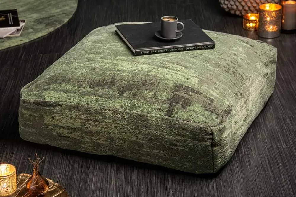 Riess-Ambiente Sitzpoufs|Heimtextilien > Design Bodenkissen XL MODERN ART 70cm grün abstraktes Muster Sitzpouf