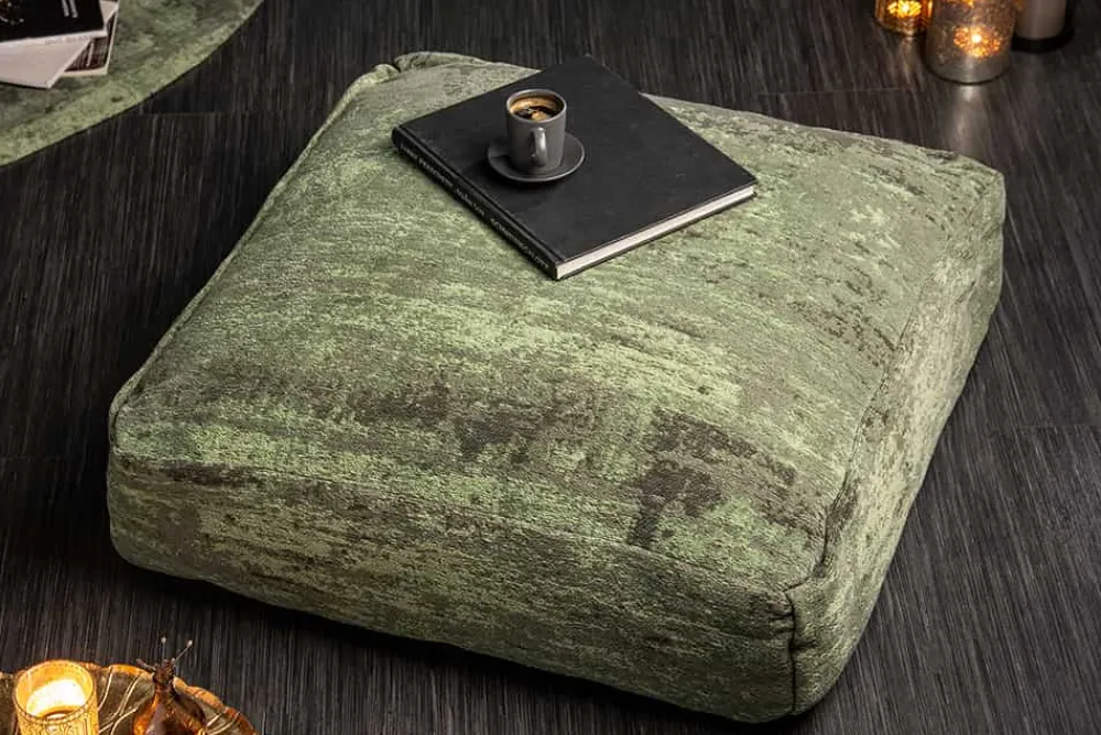 Riess-Ambiente Sitzpoufs|Heimtextilien > Design Bodenkissen XL MODERN ART 70cm grün abstraktes Muster Sitzpouf