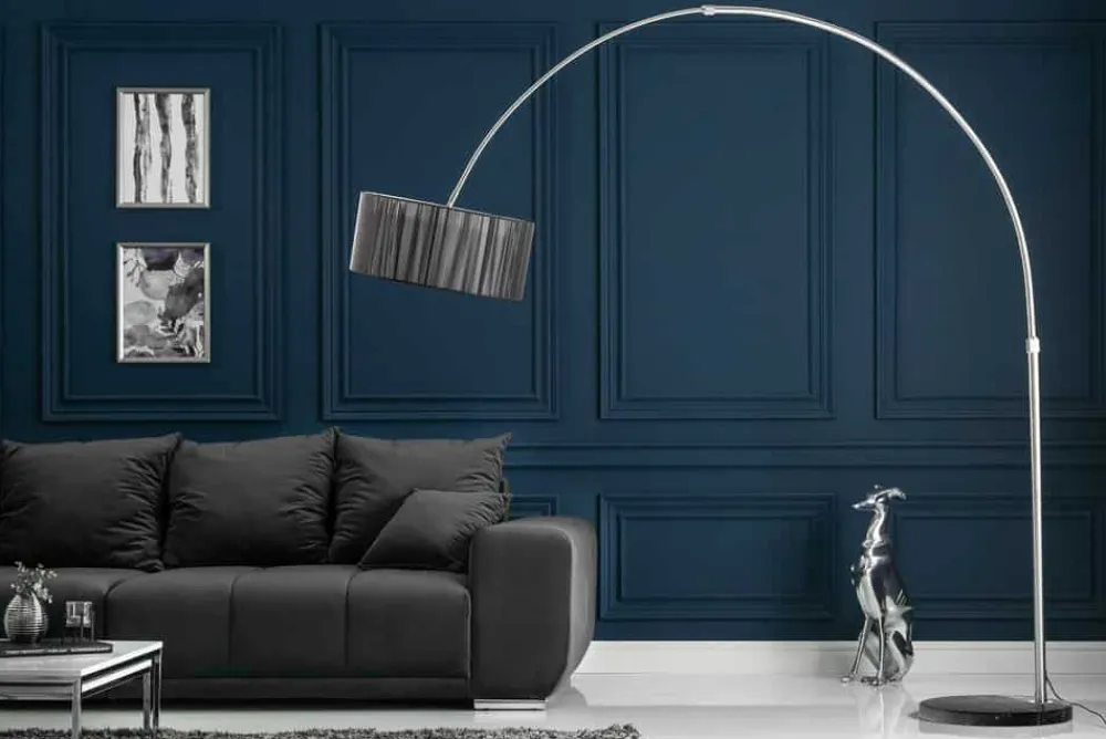Riess-Ambiente Stehleuchten > Design Bogenlampe EXTENSO 230cm schwarz Stehlampe mit Marmorfuß