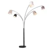 Riess-Ambiente Retro Möbel|Stehleuchten > Design Bogenlampe LEVELS 205cm schwarz grau 5 Leinenschirme Stehlampe