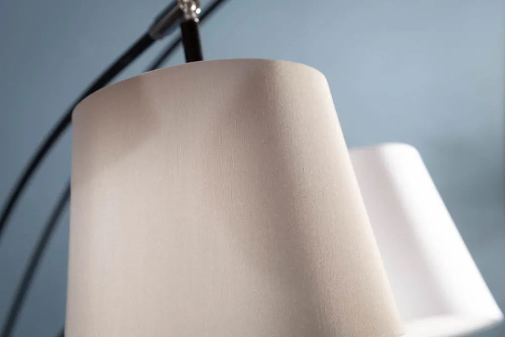 Riess-Ambiente Retro Möbel|Stehleuchten > Design Bogenlampe LEVELS 205cm schwarz grau 5 Leinenschirme Stehlampe