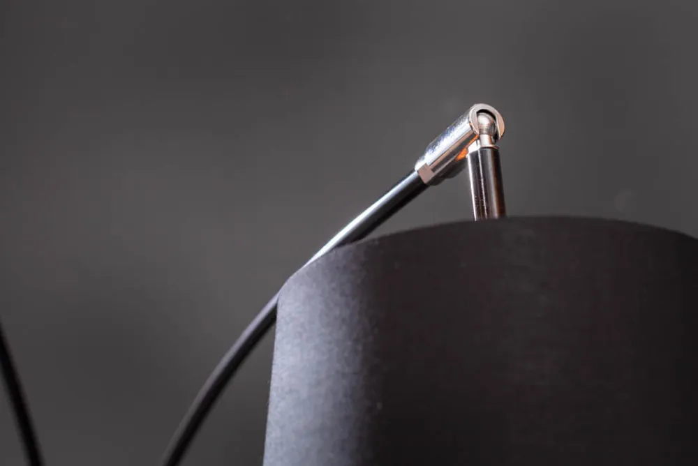 Riess-Ambiente Goldene Möbel|Retro Möbel > Design Bogenlampe LEVELS 205cm schwarz gold 5 neigbare Leinenschirme Stehlampe