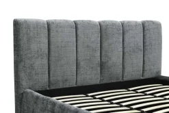Riess-Ambiente Boxbetten > Design Boxbett ADLON 180x200cm grau Chenille mit Stauraum und Lattenrost