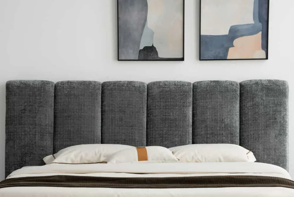 Riess-Ambiente Boxbetten > Design Boxbett ADLON 180x200cm grau Chenille mit Stauraum und Lattenrost