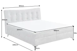 Riess-Ambiente Boxbetten|Samt Möbel > Design Boxbett DECADENCIA 180x200cm silbergrau Samt mit Stauraum Matratze Topper