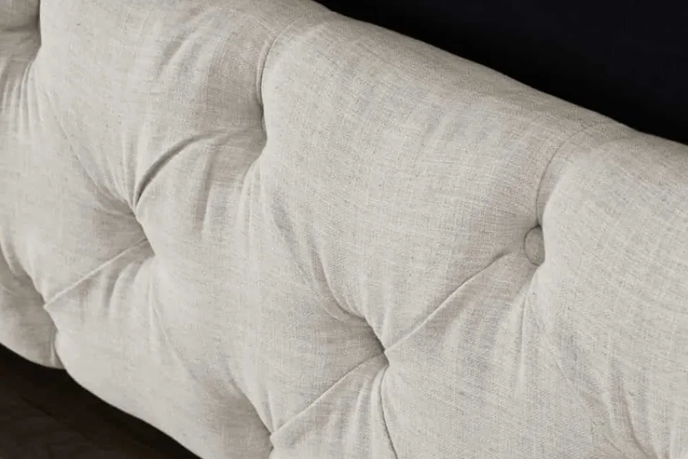 Riess-Ambiente Boxbetten > Design Boxbett PARIS 180x200cm beige Leinen Chesterfield Doppelbett