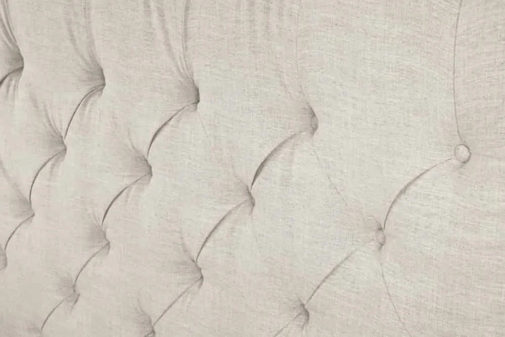 Riess-Ambiente Boxbetten > Design Boxbett PARIS 180x200cm beige Leinen Chesterfield Doppelbett