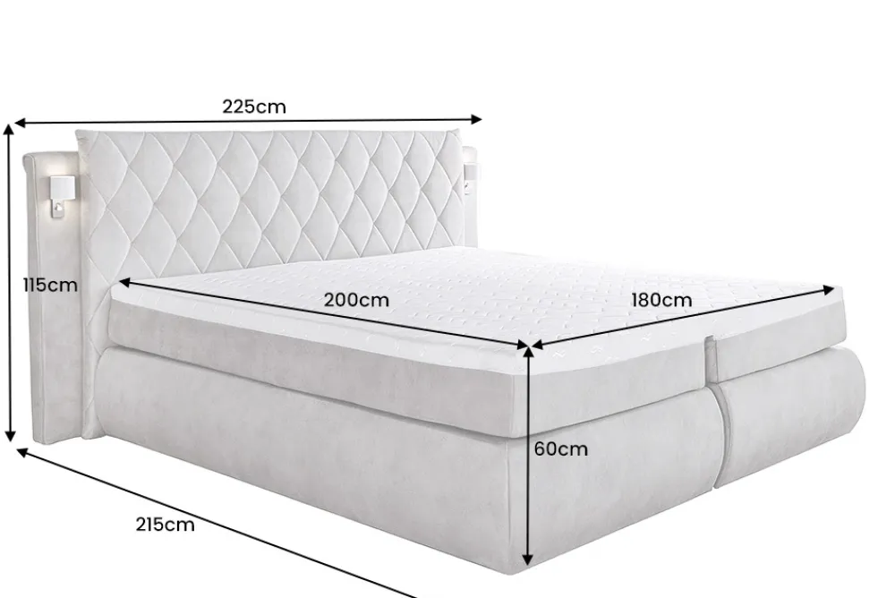 Riess-Ambiente Boxspringbetten > Design Boxspringbett PALAZZO 180x200cm schwarz inkl. Stauraum Matratze Topper