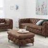 Riess-Ambiente Sessel > Design Chesterfield Sessel MODERN BAROCK 120cm antik braun Microfaser mit Federkern