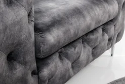 Riess-Ambiente Sessel > Design Chesterfield Sessel MODERN BAROCK 120cm dunkelgrau Samt