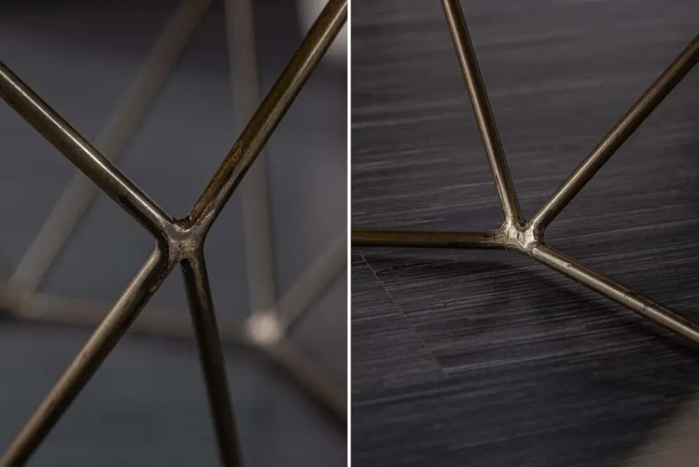 Riess-Ambiente Mehr...|Goldene Möbel > Design Couchtisch DIAMOND 70cm natur Mangoholz massiv messing Eisengestell