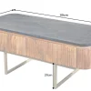 Riess-Ambiente Mehr...|Couchtische > Design Couchtisch GATSBY 110cm Mangoholz massiv Marmor-Platte Retro mit Schubladen gold