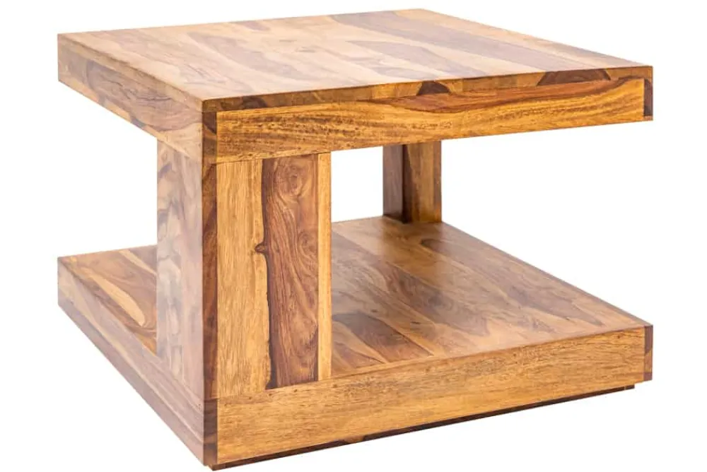 Riess-Ambiente Mehr...|Couchtische > Design Couchtisch GIANT 60cm braun Sheesham Massivholz stone finish mit Ablage