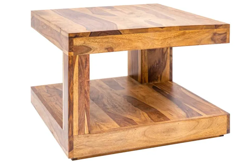 Riess-Ambiente Mehr...|Couchtische > Design Couchtisch GIANT 60cm braun Sheesham Massivholz stone finish mit Ablage