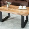 Riess-Ambiente Mehr...|Couchtische > Design Couchtisch IRON CRAFT 100cm Mangoholz Eisen Industrial Design massiv schwarzes Gestell