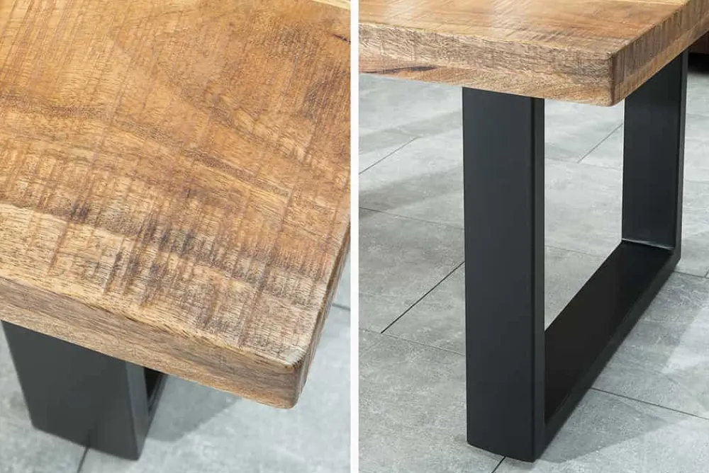 Riess-Ambiente Mehr...|Couchtische > Design Couchtisch IRON CRAFT 100cm Mangoholz Eisen Industrial Design massiv schwarzes Gestell