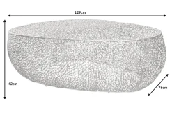 Riess-Ambiente Couchtische & Truhen > Design Couchtisch LEAF 130cm silber Metall-Aluminium-Legierung handmade