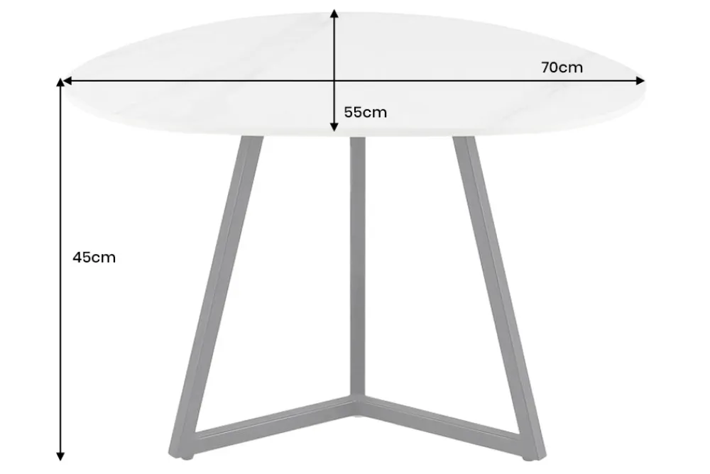 Riess-Ambiente Couchtische & Truhen > Design Couchtisch MARVELOUS 70cm weiß Marmor Keramik schwarzes Metall