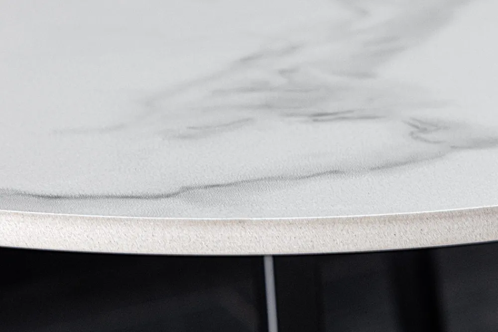 Riess-Ambiente Couchtische & Truhen > Design Couchtisch MARVELOUS 70cm weiß Marmor Keramik schwarzes Metall
