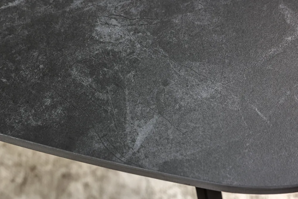 Riess-Ambiente Couchtische & Truhen > Design Couchtisch MARVELOUS 90cm anthrazit Marmor Keramik schwarzes Metall