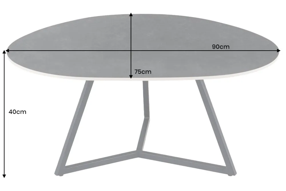Riess-Ambiente Couchtische & Truhen > Design Couchtisch MARVELOUS 90cm anthrazit Marmor Keramik schwarzes Metall