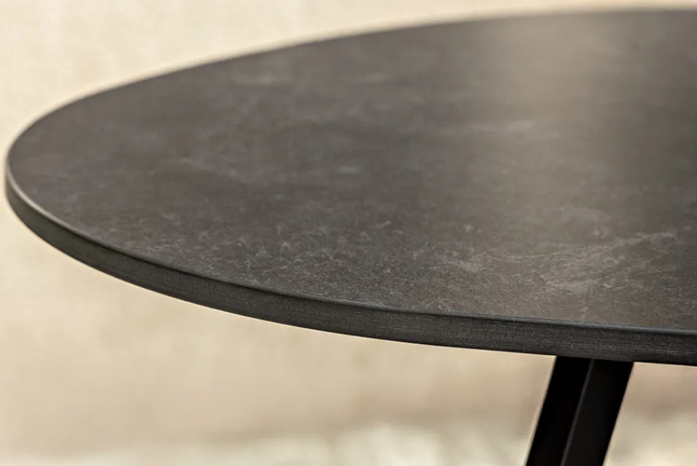 Riess-Ambiente Couchtische & Truhen > Design Couchtisch MARVELOUS 90cm anthrazit Marmor Keramik schwarzes Metall
