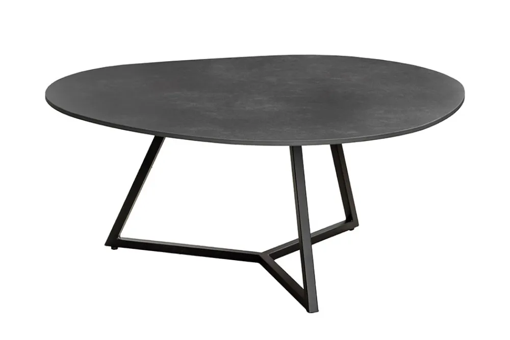 Riess-Ambiente Couchtische & Truhen > Design Couchtisch MARVELOUS 90cm anthrazit Marmor Keramik schwarzes Metall