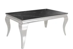 Riess-Ambiente Couchtische & Truhen > Design Couchtisch MODERN BAROCK 100cm schwarz anthrazit chrom Keramik Marmor
