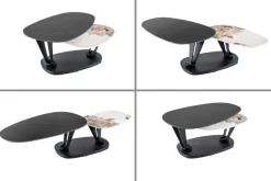 Riess-Ambiente Couchtische & Truhen > Design Couchtisch MOVEMENT schwarz rund drehbar Pandora Keramik Metallgestell