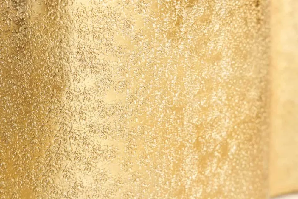 Riess-Ambiente Goldene Möbel|Couchtische & Truhen > Design Couchtisch ORGANIC ORIENT 75cm gold Handarbeit