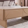 Riess-Ambiente Couchtische & Truhen|Retro Möbel > Design Couchtisch SAVOY 120cm grau beige greige Keramik Travertin mit Schublade