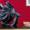Riess-Ambiente Dekoration > Design Deko Figur Kampffisch CROWNTAIL 35cm schwarz Betta Fisch Skulptur