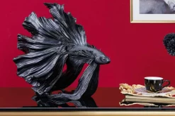 Riess-Ambiente Dekoration > Design Deko Figur Kampffisch CROWNTAIL 35cm schwarz Betta Fisch Skulptur