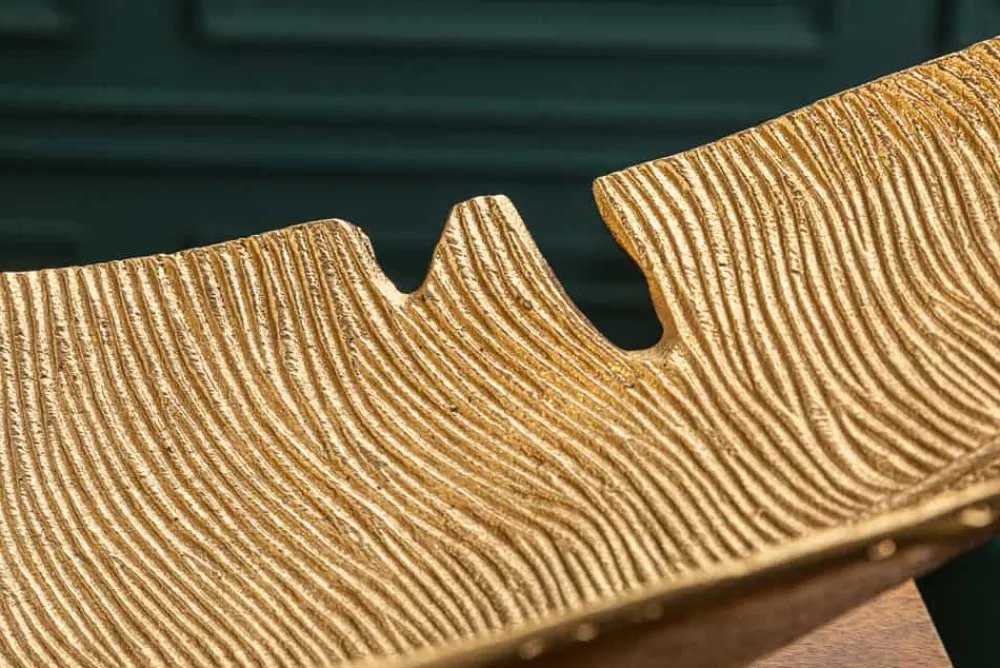 Riess-Ambiente Goldene Möbel|Schalen > Design Deko Schale GOLD LEAF 65cm gold Blatt Design Metall Handarbeit