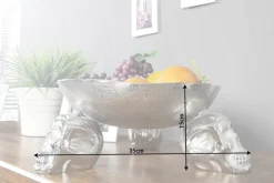 Riess-Ambiente Schalen > Design Deko-Schale SKULL 35cm silber Aluminium Totenkopf