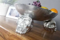 Riess-Ambiente Schalen > Design Deko-Schale SKULL 35cm silber Aluminium Totenkopf