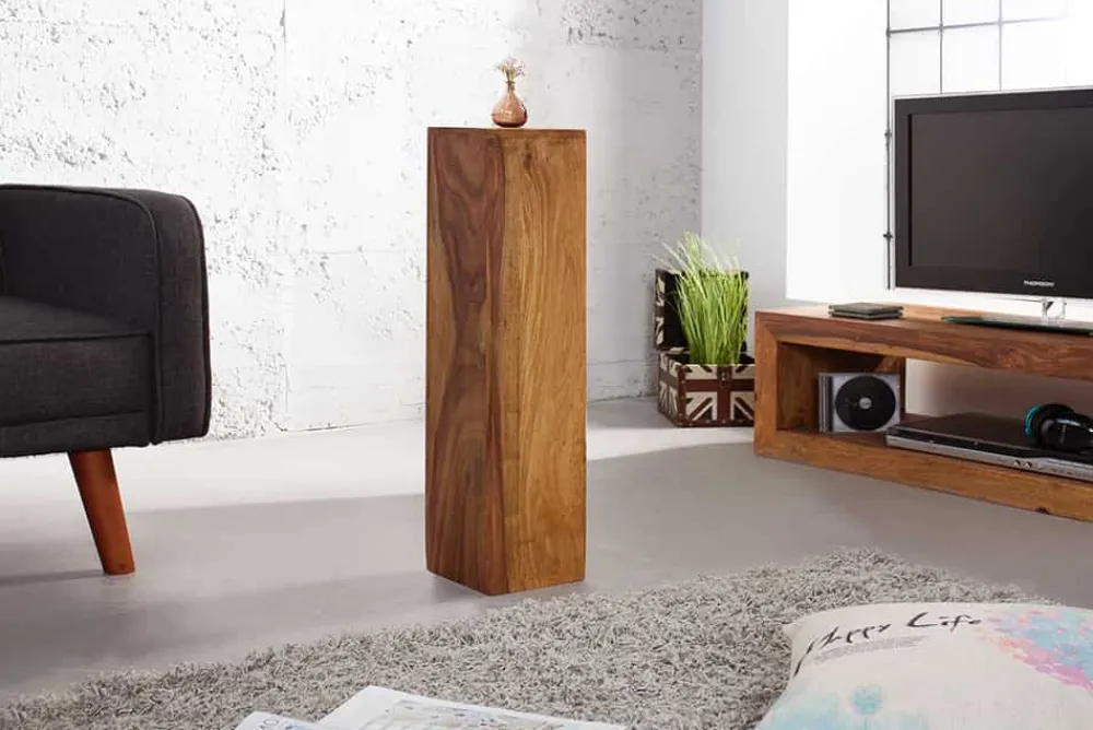 Riess-Ambiente Mehr...|Mehr... > Design Deko Säule 3er Set MAKASSAR 80cm braun Sheesham stone finish Handarbeit