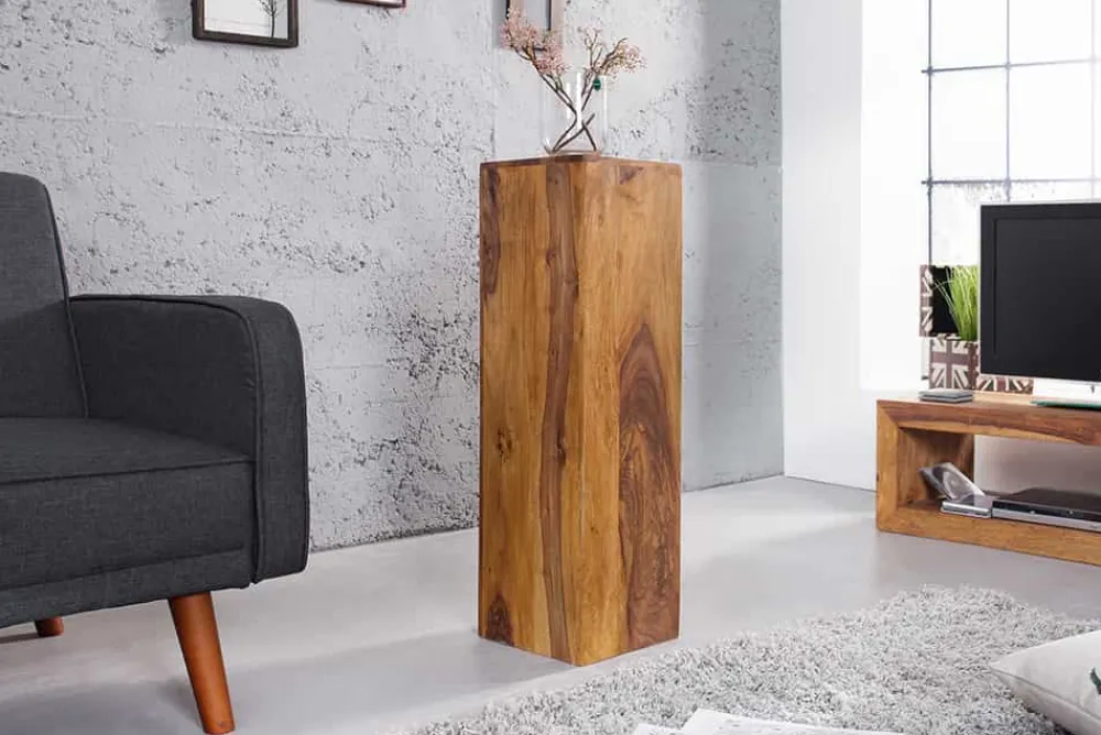 Riess-Ambiente Mehr...|Mehr... > Design Deko Säule 3er Set MAKASSAR 80cm braun Sheesham stone finish Handarbeit