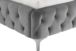Riess-Ambiente Polsterbetten|Samt Möbel > Design Doppelbett MODERN BAROCK 180x200cm grau Samt Chesterfield
