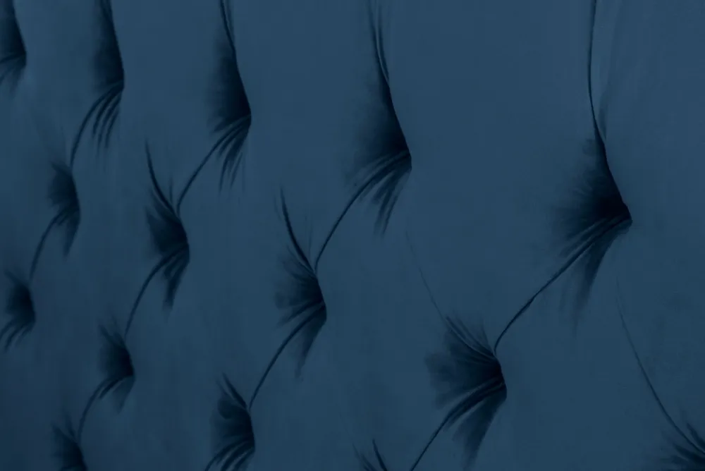 Riess-Ambiente Polsterbetten|Samt Möbel > Design Doppelbett PARIS 180x200cm dunkelblau Samt Chesterfield