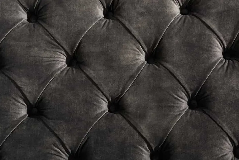 Riess-Ambiente Polsterbetten|Samt Möbel > Design Doppelbett PARIS 180x200cm grau Samt Chesterfield