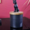 Riess-Ambiente Dekoration > Design Dose PANTHER 20cm schwarz natur Mangoholz Panther-Figur Metall Dekoration