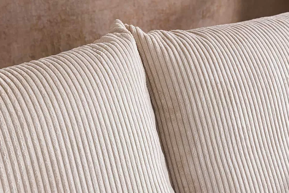 Riess-Ambiente Skandinavisch|Ecksofa > Design Ecksofa ATMOSPHERE XL 245cm champagner beige Cord Federkern inkl. Kissen