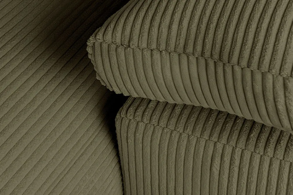 Riess-Ambiente Skandinavisch|Ecksofa > Design Ecksofa ATMOSPHERE XL 245cm grün Cord Federkern inkl. Kissen