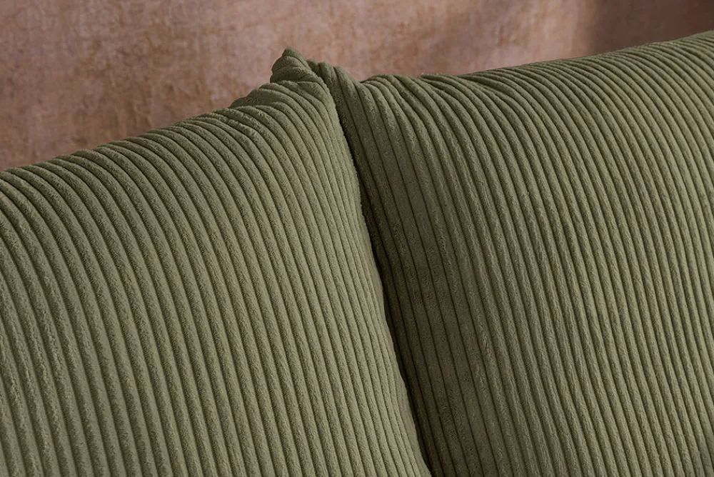 Riess-Ambiente Skandinavisch|Ecksofa > Design Ecksofa ATMOSPHERE XL 245cm grün Cord Federkern inkl. Kissen