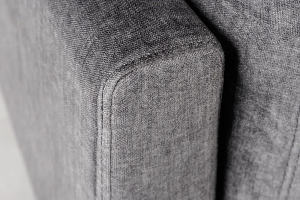 Riess-Ambiente Samt Möbel|Ecksofa > Design Ecksofa MANHATTAN 295cm dunkelgrau Samt Federkern 3-Sitzer Metallfüße