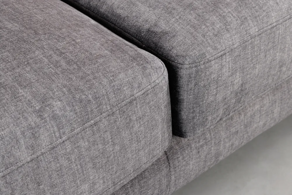 Riess-Ambiente Samt Möbel|Ecksofa > Design Ecksofa MANHATTAN 295cm dunkelgrau Samt Federkern 3-Sitzer Metallfüße
