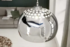 Riess-Ambiente Hängelampen|Retro Möbel > Designer Hängelampe CHROME BALL 32cm chrom Pendelleuchte Modern Design