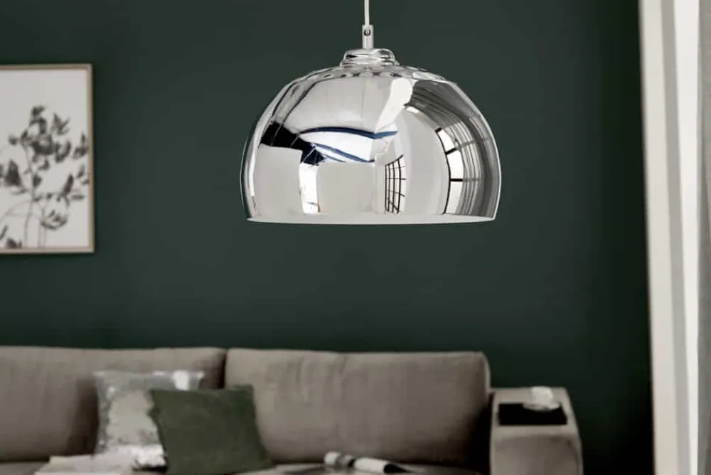 Riess-Ambiente Hängelampen|Retro Möbel > Designer Hängelampe CHROME BALL 32cm chrom Pendelleuchte Modern Design