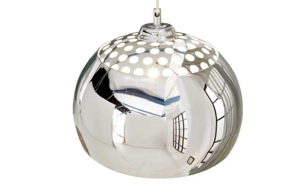 Riess-Ambiente Hängelampen|Retro Möbel > Designer Hängelampe CHROME BALL 32cm chrom Pendelleuchte Modern Design
